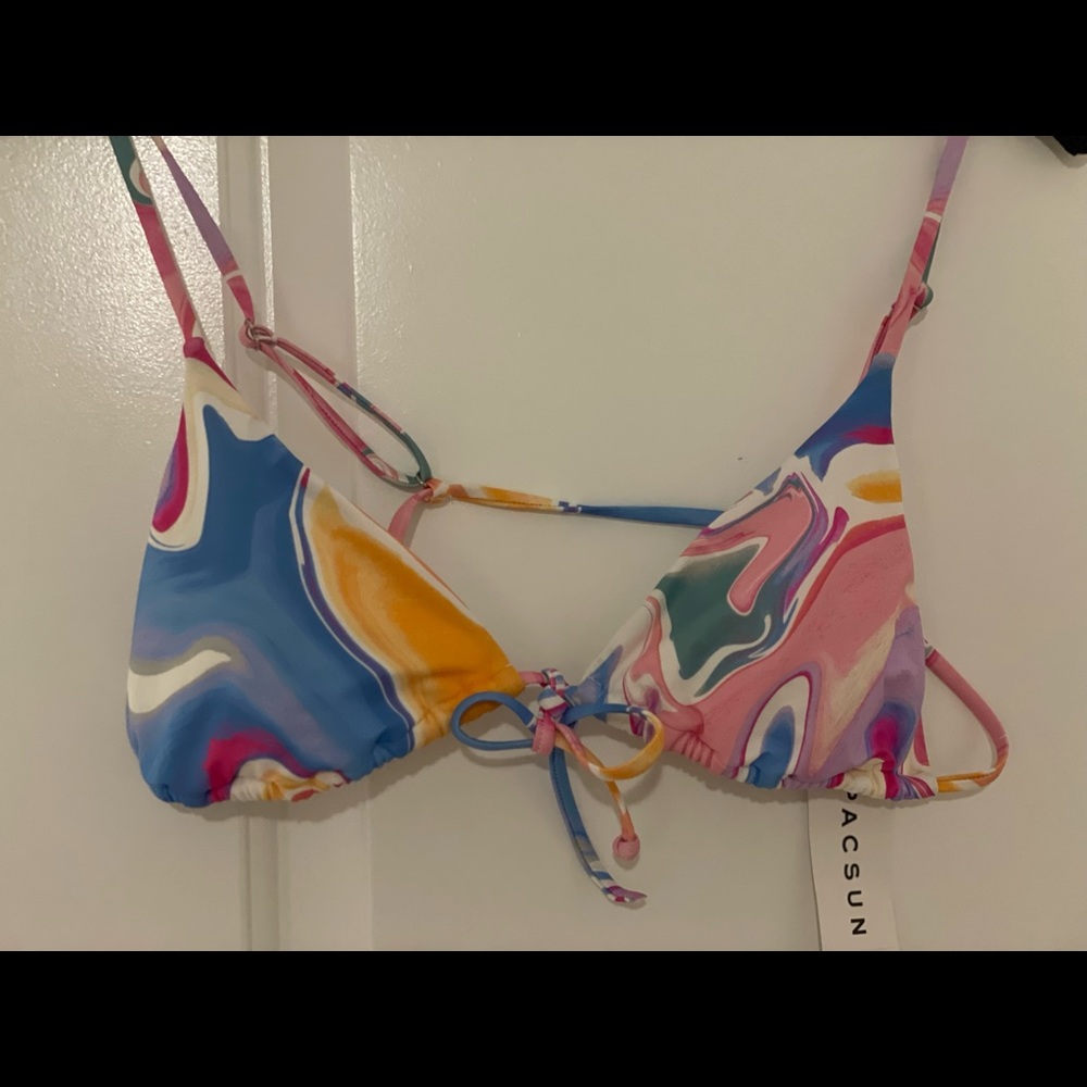 PacSun LA hearts multicolor swimsuit top size medium